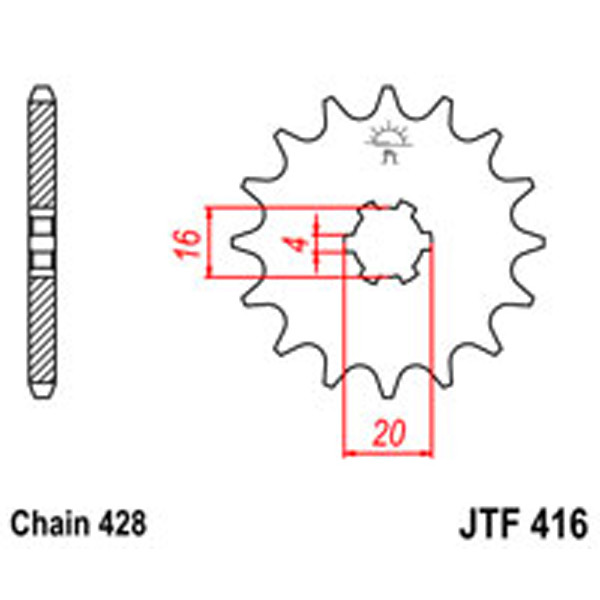 JT JT Gear Box Sprockets G/B 416-14T SUZ/YAM